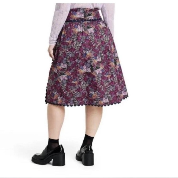 Kika Vargas X Target Coral Reef Scallop Edge Midi  Skirt, Size16W 18W NWT - Picture 2 of 4